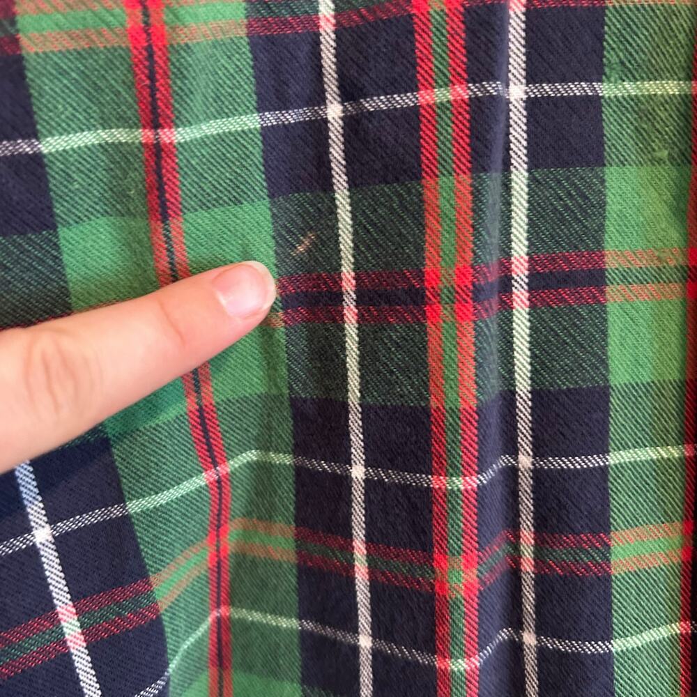 LL Bean Green White Plaid Button Down Shirt Mens Sz Large Traditional Fit Cotton - Picture 8 of 16